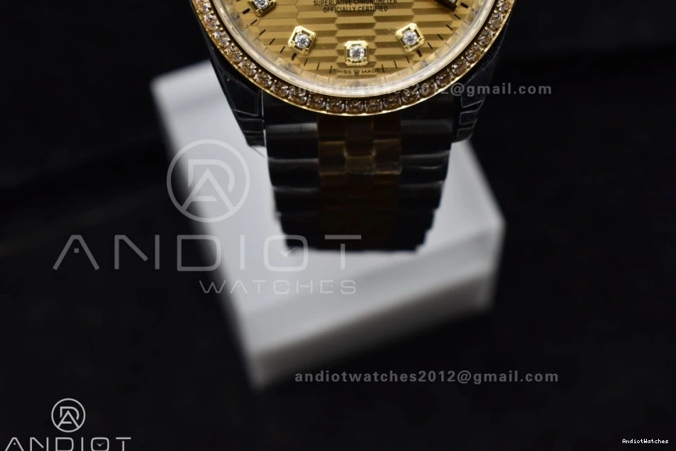 Dial Edition Bracelet YG Textured SS VS 126283rbr Steel 36 904L Jubilee Best 1:1 577 on Diamonds Comfortable DateJust VSF 0317